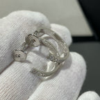 LOVE DIAMOND SILVER HOOP EARRINGS