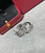 LOVE CERAMIC DIAMOND PAVED SILVER EARRINGS