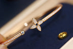 IDYLLE PINK GOLD OPEN BRACELET DIAMOND PAVED