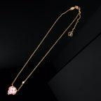 COLOR BLOSSOM PINK MOP SUN GOLD NECKLACE