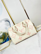 SPEEDY 20.5 WHITE PINK MONOGRAM CANVAS
