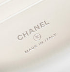 CC VANITY CASE 17 WHITE LAMBSKIN SILVER HARDWARE