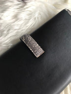 JIGE ELAN 29 CLUTCH IN BLACK CALFSKIN WITH WHITE LIZARD SKIN (MADE-TO-ODER)