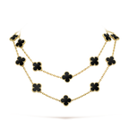 CLOVER 20 MOTIFS ONYX NECKLACE