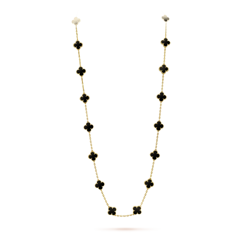 CLOVER 20 MOTIFS ONYX NECKLACE