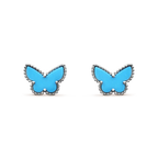 BUTTERFLY TURQUOISE EARRINGS SILVER