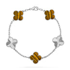 CLOVER 5 MOTIFS TIGER EYE BRACELET COLLECTION