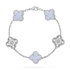 CLOVER 5 MOTIF PURPLE CHALCEDONY BRACELET COLLECTION