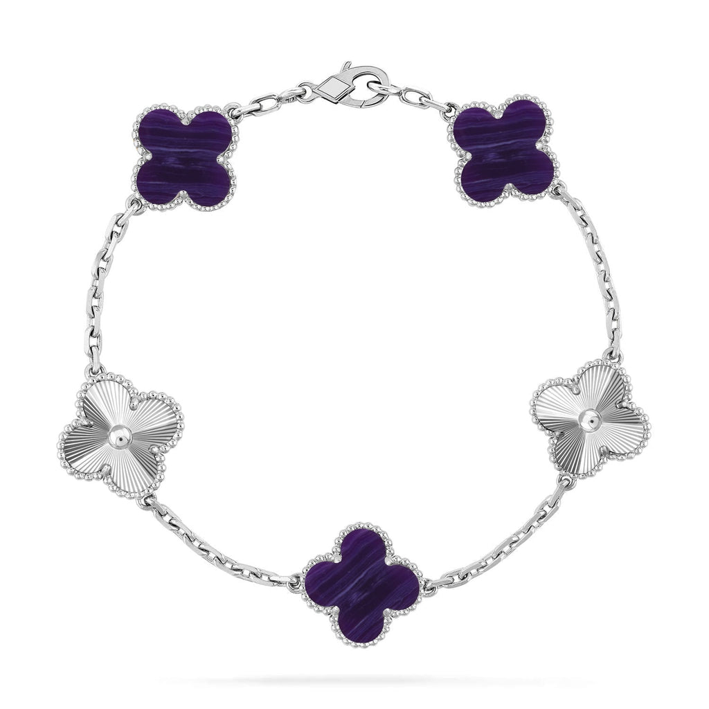 CLOVER 5 MOTIF PURPLE STRIPES BRACELET COLLECTION
