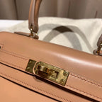 KELLY MINI 20 BAG IN CORAL PINK SMOOTH CALFSKIN WITH GOLD HARDWARE (MADE-TO-ODER)