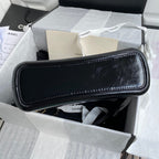 CC GABRIELLE MEDIUM 28 HOBO BAG IN BLACK MIX WHITE CALFSKIN