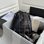 CC GRABRIELLE SMALL 24 BACKPACK IN BLACK CALFSKIN