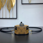 MINI BOITE CHAPEAU 13 IN BROWN MONOGRAM REVERSE CANVAS GOLD HARDWARE
