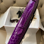 KELLY CUT 31 IN VIOLET PURPLE ALLIGATOR LEATHER WITH GOLD HARDWARE (MADE-TO-ODER)