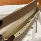 KELLY CUT 31 IN WHITE CREAM ALLIGATOR LEATHER WITH GOLD HARDWARE (MADE-TO-ODER)