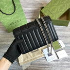 GG MARMONT MINI 20 SHOULDER BAG IN BLACK CALFSKIN