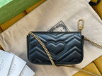 GG MARMONT MINI 16 BAG IN BLACK CALFSKIN
