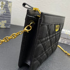 CARO POUCH 19 BAG IN BLACK CALFSKIN