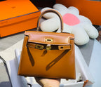 KELLY MINI 20 BAG IN BRONZE BROWN SMOOTH CALFSKIN WITH GOLD HARDWARE (MADE-TO-ODER)