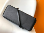 PETIT PALAIS PM LARGE SHOULDER BAG 34 IN BLACK EMBOSSED COWHIDE GOLD-TONE HARDWARE