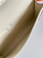 JIGE ELAN 29 CLUTCH IN BISQUE BEIGE CALFSKIN WITH LIZARD SKIN (MADE-TO-ODER)