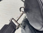 ROUND BUCKET 21 BAG IN BLACK LAMBSKIN