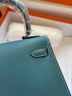 KELLY MINI 20 BAG IN PINE GREEN CALFSKIN WITH GOLD HARDWARE (MADE-TO-ODER)