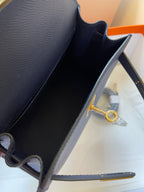 KELLY MINI 20 BAG IN NAVY BLUE CALFSKIN WITH GOLD HARDWARE (MADE-TO-ODER)