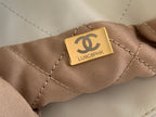 CC MEDIUM 37 HANDBAG IN WHITE SHINY CALFSKIN GOLD HARDWARE