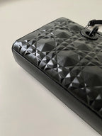 MEDIUM D-JOY BAG 26 IN BLACK CALFSKIN