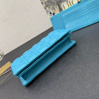 CARO SLIM POUCH 21 BAG IN SKY BLUE CALFSKIN