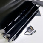 SUNSET MEDIUM 22 IN BLACK CALFSKIN GOLD HARDWARE