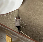 HERMES 25S MINI KELLY 19 IN MOCHA BROWN CALFSKIN GOLD HARDWARE