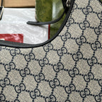 ATTACHE MINI BAG 23 IN BEIGE GG AND DARK BLUE CALFSKIN
