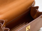 KELLY MINI 20 BAG IN BRONZE BROWN CALFSKIN WITH GOLD HARDWARE (MADE-TO-ODER)