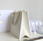 MEDIUM TOTE BOOK 26 BAG IN WHITE CALFSKIN