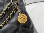 CC MEDIUM 37 HANDBAG IN BLACK CALFSKIN GOLD HARDWARE