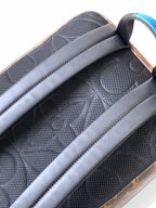 DEAN BACKPACK 42 IN BLUE AND BROWN MONOGRAM CANVAS