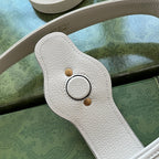 MEDIUM SHOULDER BAG 39 IN WHITE CALFSKIN GOLD HARDWARE