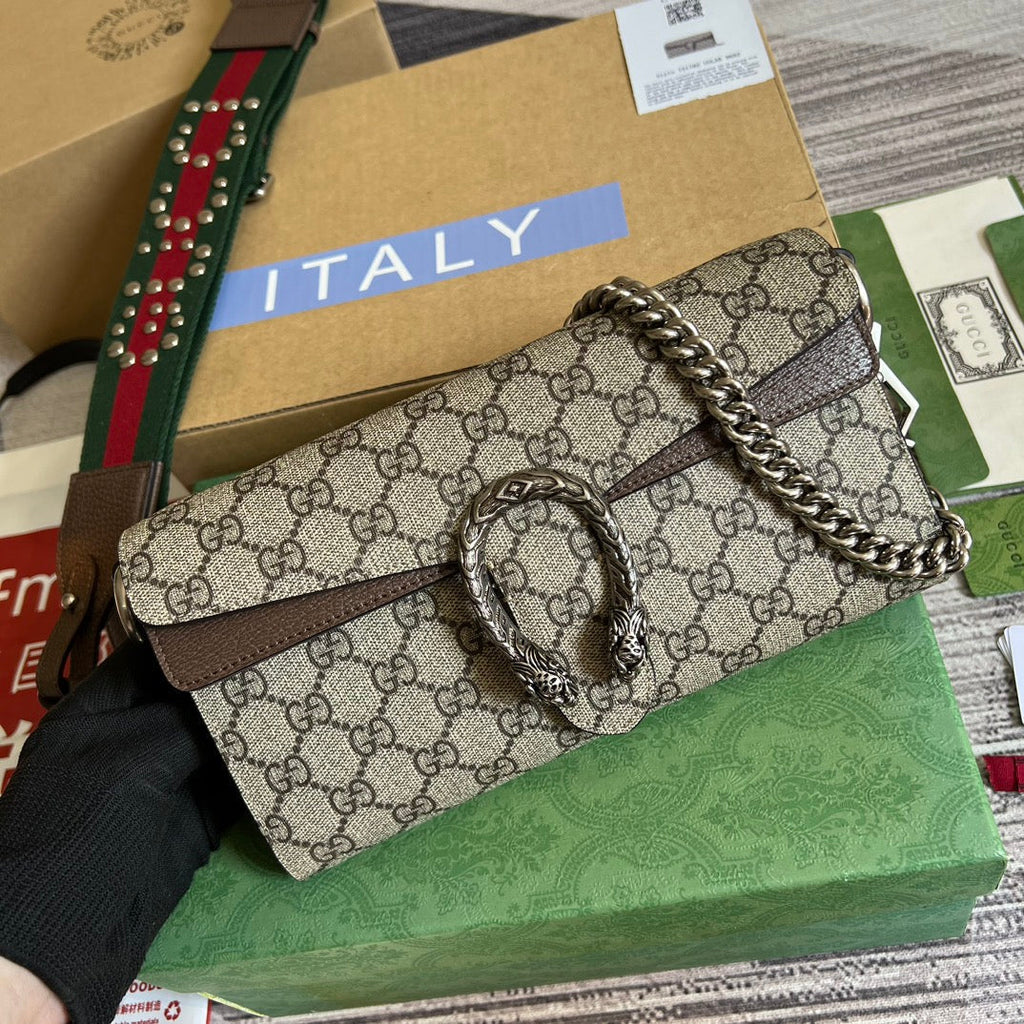 DIONYSUS 25 SMALL BAG IN GG SUPREME CANVAS