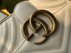 GG MARMONT MINI 18 HANDBAG IN WHITE CALFSKIN