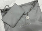 CC LARGE 42 HANDBAG IN GREY CALFSKIN SILVER HARDWARE