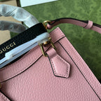DIANA TOTE BAG 19 IN PINK LAMBSKIN WITH BAMBOO HANDLE
