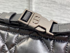 TRAVEL NOMAD POUCH 22 IN BLACK MACROCANNAGE LAMBSKIN