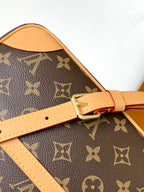 TROCADERO MINI MESSENGER BAG 23 IN BEIGE AND BROWN MONOGRAM COATED CANVAS