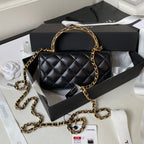 CC MINI 17 BAG IN BLACK CALFSKIN GOLD HARDWARE