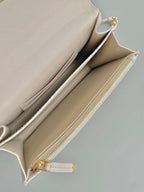 MINI CHAIN BAG 17 IN BEIGE CALFSKIN