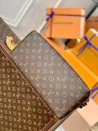 GRAND PALAIS TOTE BAG 34 IN BROWN MONOGRAM COATED CANVAS