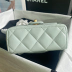 CC MINI 15 BAG IN SKY BLUE CALFSKIN GOLDEN HARDWARE