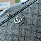 OPHIDIA SHOULDER BAG 36 IN DARK GREY GG CALFSKIN
